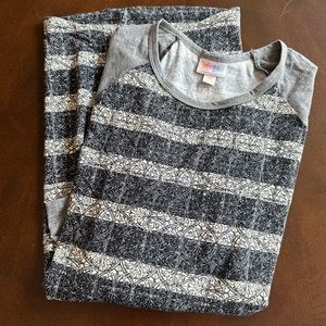 EUC LulaRoe‎ Plus Size Randy, Black Gray, Size 3XL